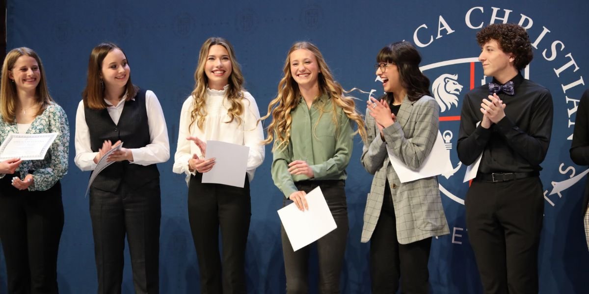 Declamations content finalists on stage