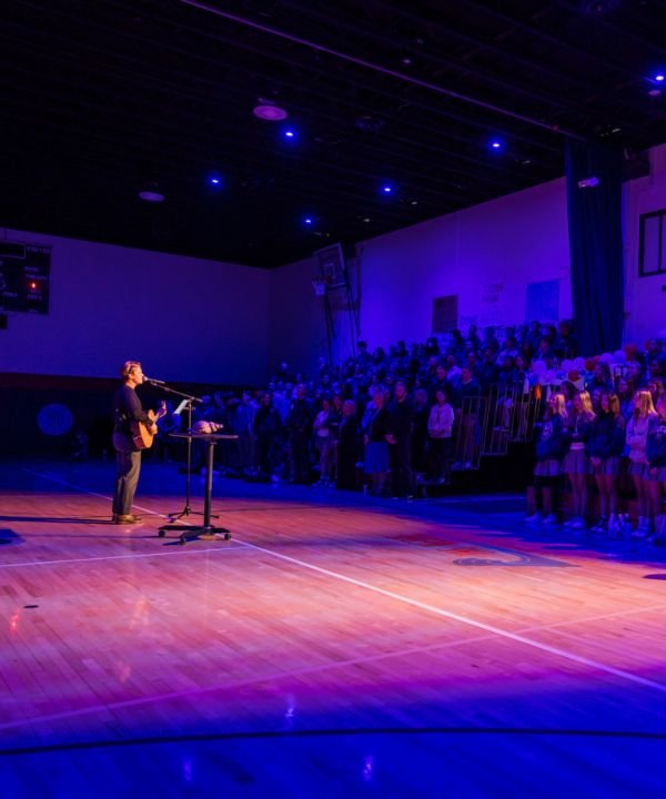 Pacifica Chapel in the school's gymnasium